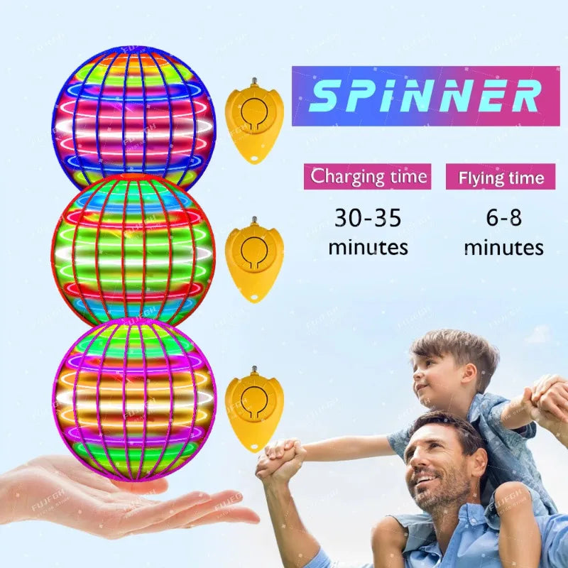 Flying Ball Toys Ball Magic Controller Mini Drone with Built-in LED Lights 360° Rotation Suitable for Kids Adults Outdoor Indoor Magic Flying Toys