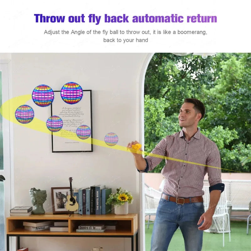 Flying Ball Toys Ball Magic Controller Mini Drone with Built-in LED Lights 360° Rotation Suitable for Kids Adults Outdoor Indoor Magic Flying Toys