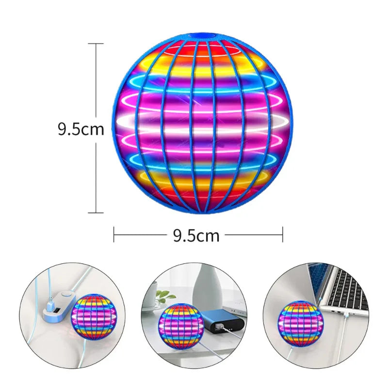Flying Ball Toys Ball Magic Controller Mini Drone with Built-in LED Lights 360° Rotation Suitable for Kids Adults Outdoor Indoor Magic Flying Toys
