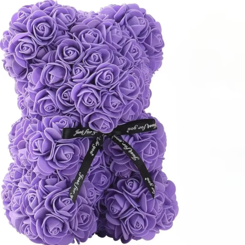 Artificial Rose Bear 1 Count Cute Bear Shaped Artificial Rose Bouquet Decorative Flower for Home Party Birthday Gift Perfect Gift for Any Occasion