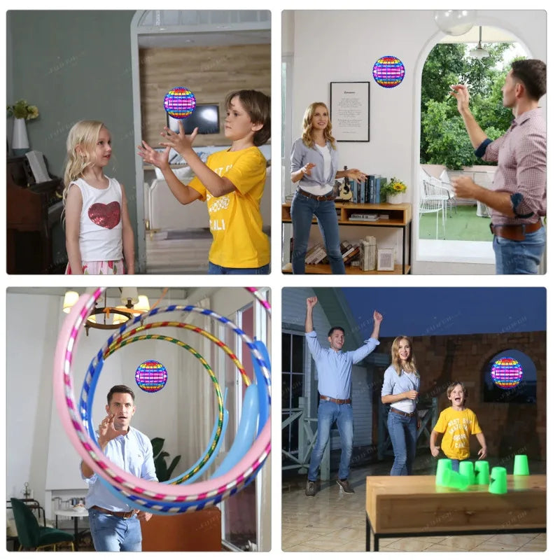 Flying Ball Toys Ball Magic Controller Mini Drone with Built-in LED Lights 360° Rotation Suitable for Kids Adults Outdoor Indoor Magic Flying Toys